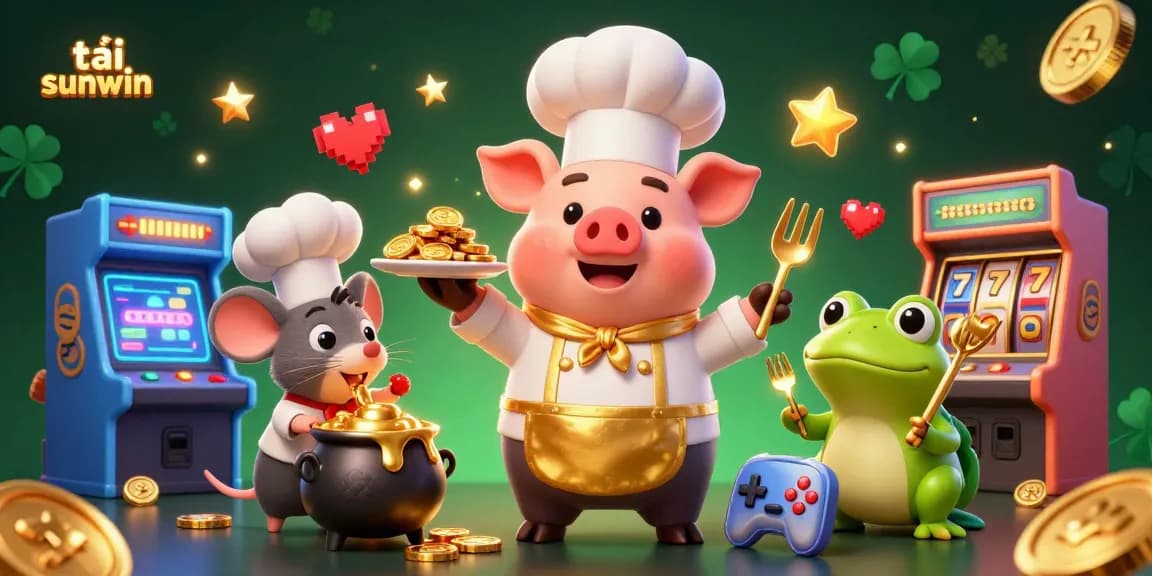 Engage in fun while tải sunwin with 3D cartoon characters enjoying a casino adventure.