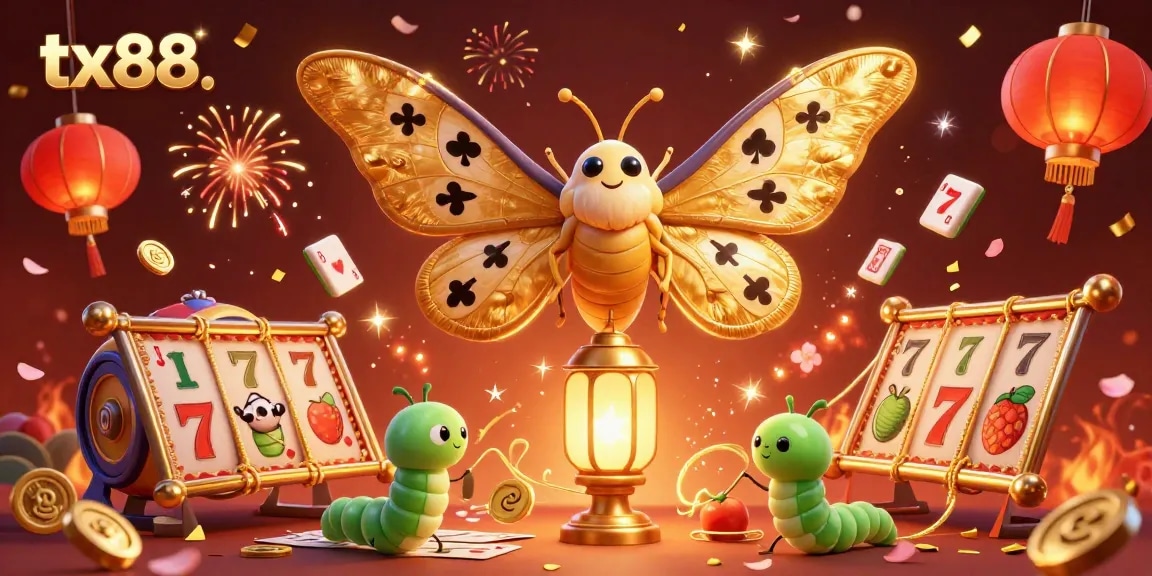 Experience exciting gaming action at tx88 with vibrant 3D casino scenes featuring slots and celebratory elements.