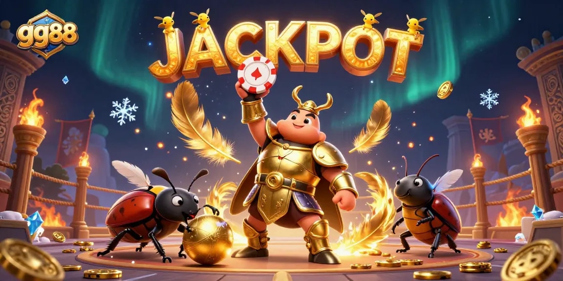 Elevate your gambling experience with gg88's vibrant casino illustration showcasing victory!