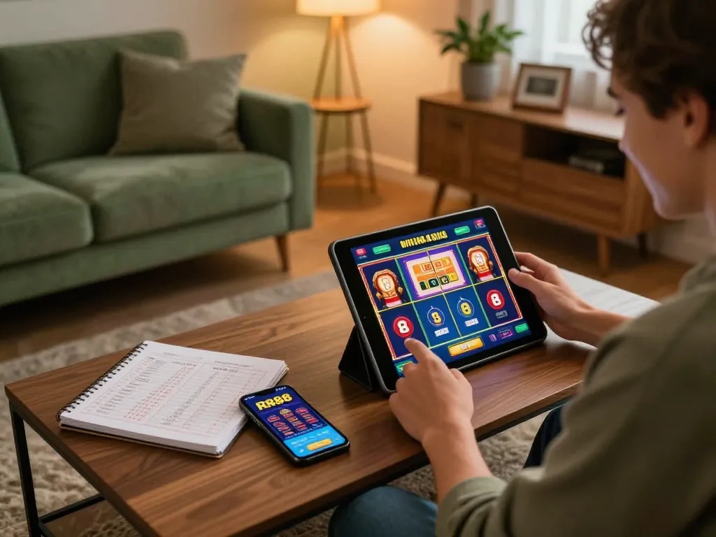 Gaining excitement while playing slots on the RR88 online casino app.