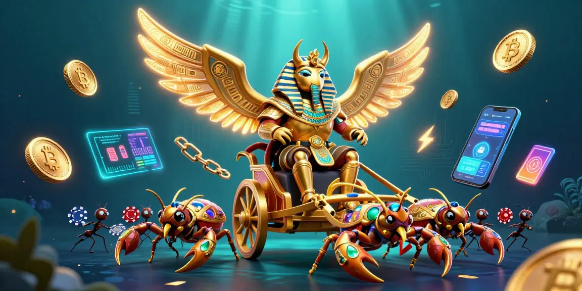 Experience kk55 bet's thrilling action with a 3D golden scarab and scorpions in an electrifying casino scene.