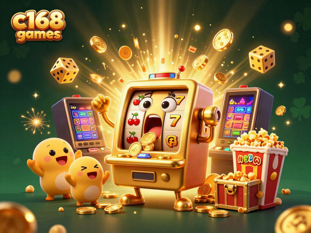 Experience the joy of winning with c168 games, featuring vibrant slot machines and animated excitement.