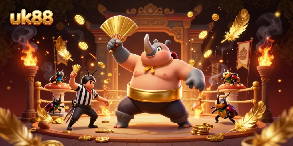 Experience thrilling gameplay at uk88 with our vibrant, dynamic 3D casino scene.