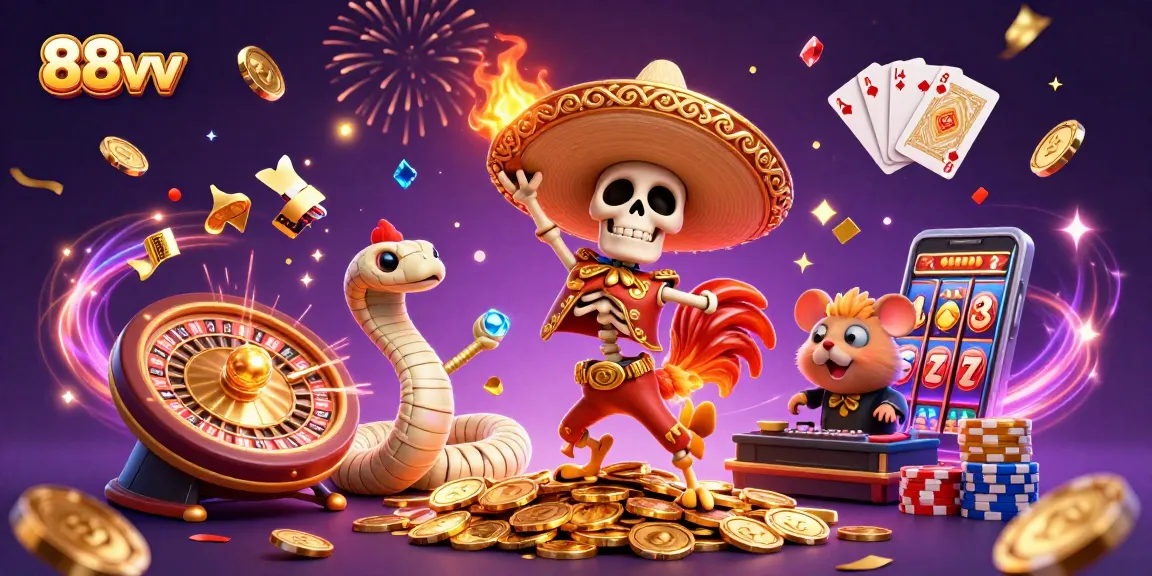 Experience the thrill of 88vv with vibrant casino scenes filled with golden coins and dynamic characters.