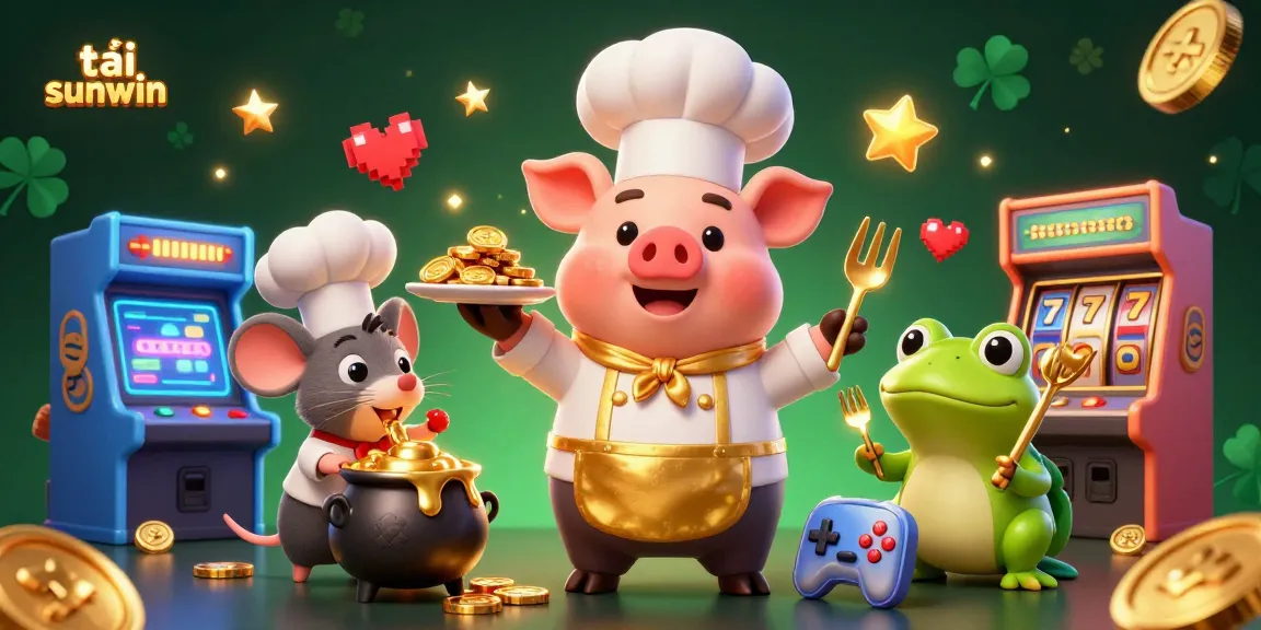 Engage in fun while tải sunwin with 3D cartoon characters enjoying a casino adventure.